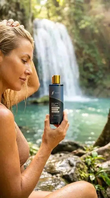 200ml bottle of Julian Jay Profol Active Scalp Cleanser shampoo for anti-dandruff, anti-flake, anti-itch, and hair loss prevention