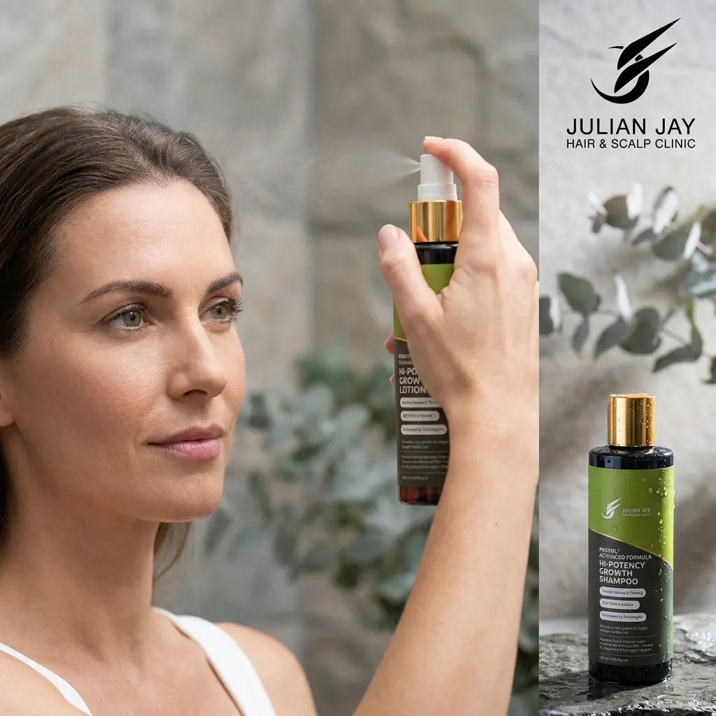 Growth Shampoo+ Conditioner+ Growth Lotion Spray+Scalp Cleanser Bundle Julian Jay Hair Loss Treatment | Hair Growth Products UK