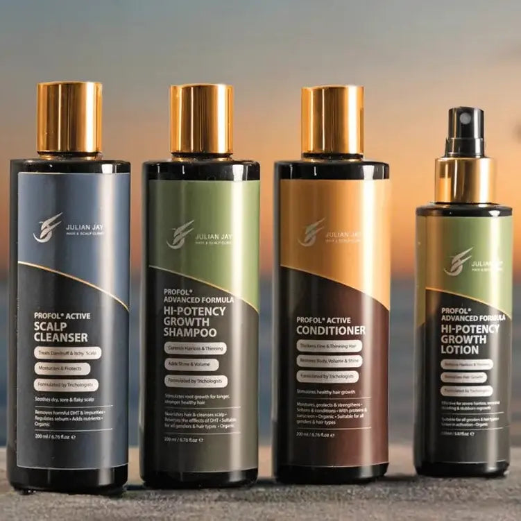 Growth Shampoo+ Conditioner+ Growth Lotion Spray+Scalp Cleanser Bundle Julian Jay Hair Loss Treatment | Hair Growth Products UK