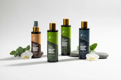 Free 7 day hair loss samples offer with £39.50+ Julian Jay order featuring shampoo, conditioner, and scalp cleanser options